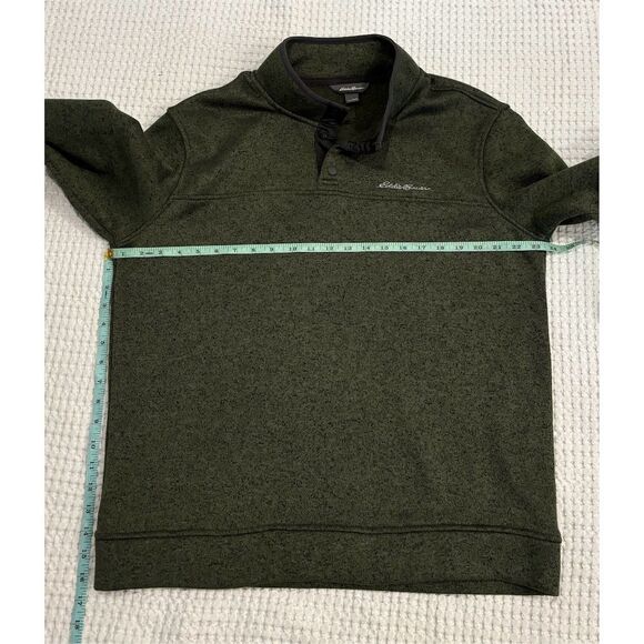 Eddie Bauer Men's Green  1/4 Snap Pullover Sweater L - Picture 6 of 6